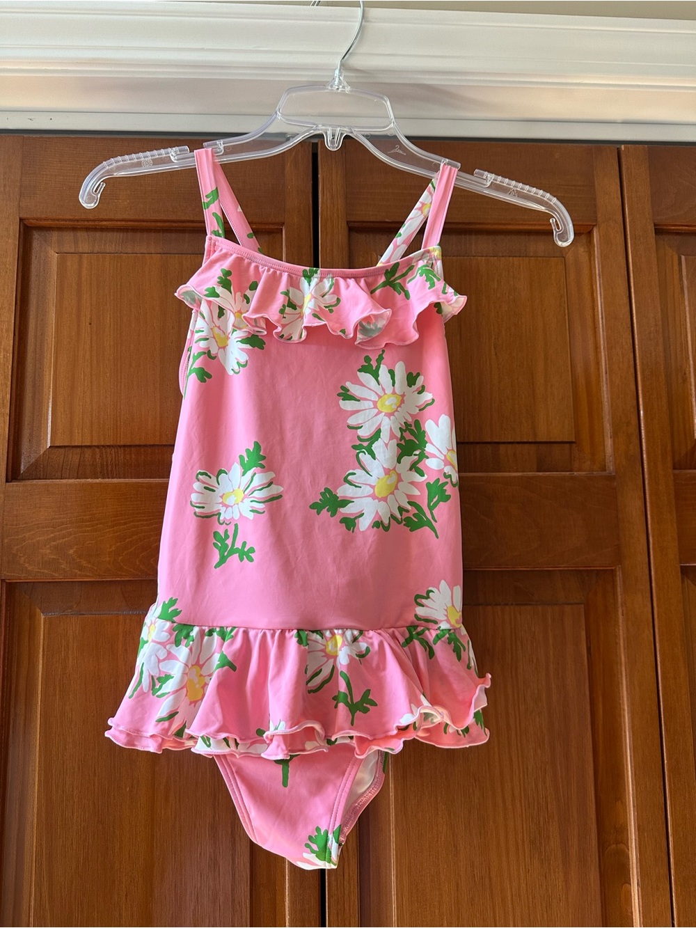 The Beaufort Bonnet Company Pink Floral Ruffle Swimsuit